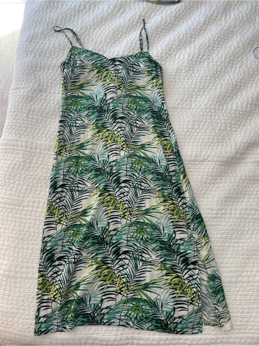 Louna Palm Print Slip Dress